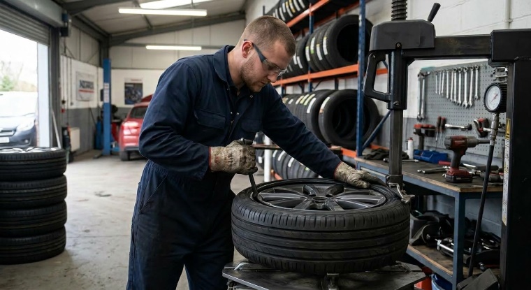 changing part worn tyre